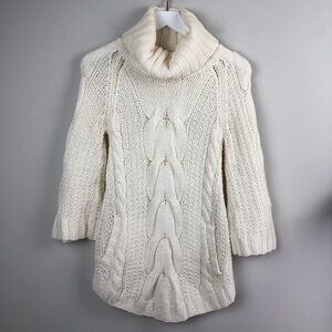 bebe Cream‎ Cable Knit Turtleneck Sweater